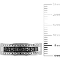 Prsten od srebrnog srebra s crnim dijamantom u karatu, polu-vječnost