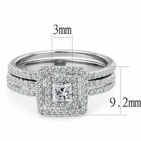 Ženski set prozirnih prstenova od nehrđajućeg čelika s visokim poliranjem 2,94 inča