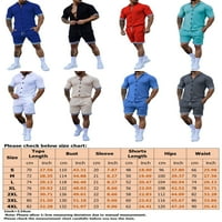 Muška odjeća za vježbanje za muškarce, ljetna odjeća, jednobojna Trenirka kratkih rukava, Komplet za trčanje, svijetloplava, 2 inča