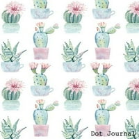 Spot Journal : Sukulenti, kaktus, pastelne strelice, ružičasti pastel, imajte na umu mrežu točaka od 5,5 stranica u MNN