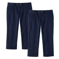 Wonder Nation Boys School Uniforma Super mekana rastezljiva ravna prednja hlača, snop vrijednosti, veličine 4-16