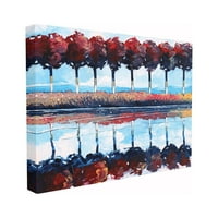 Stupell Home Decor Collection jesenska crvena stabla i refleksija ribnjaka, prevelika zidna ploča umjetnost, 12. 0. 18.5