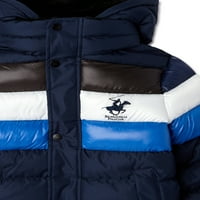 Beverly Hills Polo Club Boys Stripe Puffer kaput, veličine 8-20