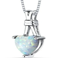 ogrlica s privjeskom od bijelog opala u obliku srca od srebra, 18
