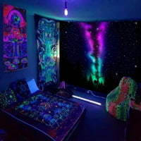 Tapiserija lubanje Blacklight, šareni Kućni dekor, psihodelični zidni pokrivač, Umjetnost maglice