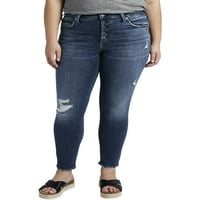 Silver Jeans Co. Ženska plus veličina Avery High-ASise Skinny Traperice veličine struka 12-24