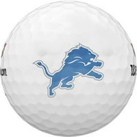Wilson Staff Duo Soft + NFL Golf Balls White, Detroit Lions