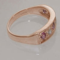 ženski prsten vječnosti od 18k ružičastog zlata s kubičnim cirkonijem i ružičastim turmalinom-10. - Dostupne veličine