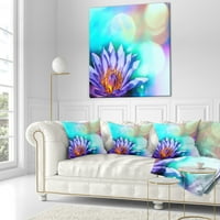 Dizajn cvjetanje cvijeta ljubičastog lotosa - jastuk cvjetnog bacanja - 18x18