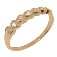 Ženski jubilarni prsten od ružičastog zlata 18K britanske proizvodnje s kubičnim cirkonijem i prirodnim kultiviranim biserima - opcije