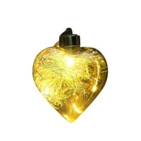 Božićna kreativna nova LED prozirna božićna kugla privjesak za božićno drvce Svijetleća kugla u obliku srca
