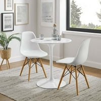 Okrugli stol za blagovanje u bijeloj boji od umjetnog mramora od 28