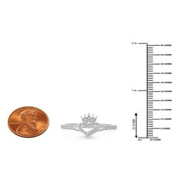 Imperial 1 8CT TDW Dijamantni krunski prsten srca u 10k bijelom zlatu