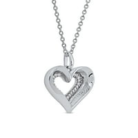 Imperial Sterling Silver 1 10 karatna dijamantna ogrlica s naglaskom na srce za žene