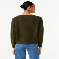 Ženski džemper s izrezom u obliku slova U i okruglim vratom
