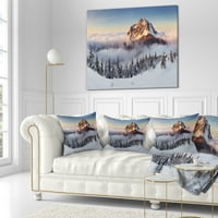 Jedinstveni zimski planinski krajolik - jastuk za bacanje fotografije - 16x16