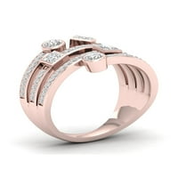 Modni dijamantni prsten od ružičastog zlata od 5 8 karata od 10 karata