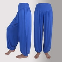 Hlače za žene Plus veličine, modne ženske rastezljive široke pamučne hlače za jogu i sportski ples od mekog pamuka