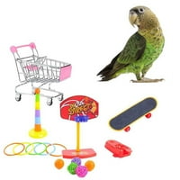 Igračke za papige mini košarica za kupnju igračke za obuku ptica za radnu površinu papagaja ljubavnih ptica