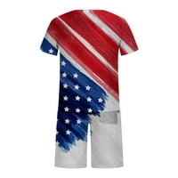 Muški kratki Kompleti odjeće Majica kratkih rukava i kratke hlače s američkom zastavom Komplet odjeće za 4. srpnja ljetni set za