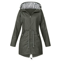 Kišna jakna u A-listi, Ženska Vanjska lagana mekana kišna jakna za planinarenje, jednobojni kaputi s džepovima i kapuljačom, 4-inčna
