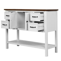Irene Irenentni moderni stol kauča za stol za stol od konzole od drveta s ladicama za pulte i policom ormara, bijela