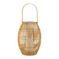 13,75 smeđa i prozirna moderna svjetiljka od bambusove bačve s ručkom