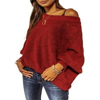 $ 2 / ženske casual široke pulovere s ramena, pulover s dugim rukavima, jednobojni modni džemperi, vrhovi