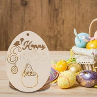Set drvenih visećih uskrsnih ukrasa u obliku jaja s drvenim visećim jajetom za uskrsnu zabavu