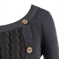 Plus-size džemperi sezonski rasprodani ženski jednobojni vrhovi dugih rukava sa šljokicama asimetrični vrhovi sivi džemper 16