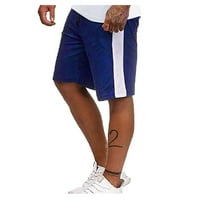 Muške sportske hlače u kombinaciji s kombiniranom bojom, teretne hlače s pet proreza, muške plave 3 inča