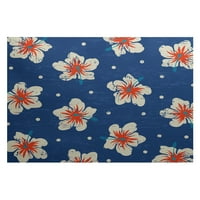 Jednostavno Daisy 3 '5' Hibiscus cvjeta cvjetni print zatvoreni tepih
