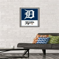Zidni poster s logotipom Detroit Tigers, 14.725 22.375 uokviren