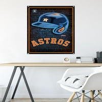 Houston Astros - Zidni plakat neonske kacige s push igle, 22.375 34