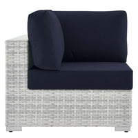 Vanjska Kutna stolica za vanjsku terasu u svijetlosivoj tamnoplavoj boji