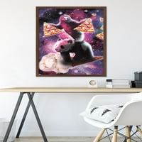 James Booker-svemirski ljenjivac s pizzom koji jaše pandu za sladoled, zidni poster, uokviren 22.375 34