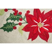 Bolje domove i vrtovi odmor placemat i set trkača stola, Poinsettia vez, 14 36 trkač tablice i 14 19 Placemats