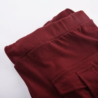 Ženske Capri tajice s džepovima teretne hlače visokog struka Plus size Ležerne joga hlače za vježbanje s vezicama od 92 inča