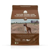 Suha hrana za pse s janjetinom uzgojenom na pašnjacima na otvorenim farmama i drevnim žitaricama, recept za svježu janjetinu hranjenu