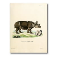 Dizajnerski crtež na platnu seoske kuće drevni nosorog