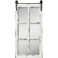 firstTime & Co. Bijelo zidno ogledalo na vratima staje Saddlebrook, Seoska kuća, pravokutno, u