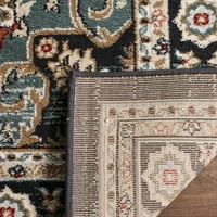 Tradicionalni tepih s obrubom u boji, krem bež, 6' 9'