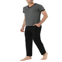 Muška odjeća za spavanje set s kratkim rukavima i dnom salona pidžama
