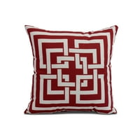 18 18 grčki novi ključ, vanjski jastuk s geometrijskim printom, crvena