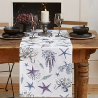 Dekor stola stolna staza ljetna Morska zvijezda hobotnica koraljni uzorak stolnjak za stolić za vjenčanje stolna staza restorana