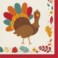 Kreativno pretvaranje Dana zahvalnosti Turkey Paper 6.5 salvete, grof