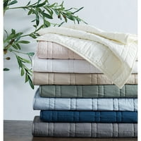 Cannon Solid Blue Full Queen Quilt Set