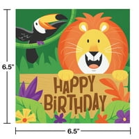 Džungla safari sretan rođendan papir za ručak salvete brojite za goste