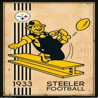Pittsburgh Steelers - zidni poster s retro logotipom, 14.725 22.375