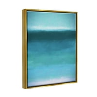 Stupell Industries Umirujući apstraktni krajolik daleki oceansko more Pogled slika metalik zlato plutajuće uokvireno platno Umjetnost